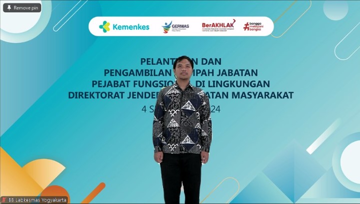 Pelantikan pegawai BB Labkesmas Yogyakarta atas nama Dwoyo Giyatmoko